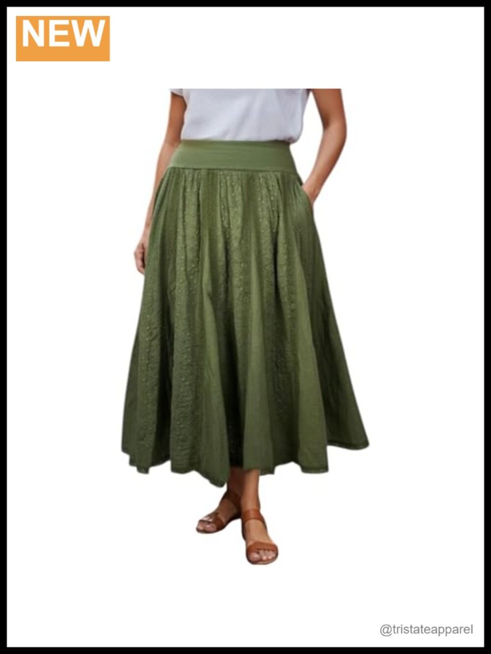 100% Cotton Boho Maxi Skirt High-Waisted Long Flowing A-Line Skirt